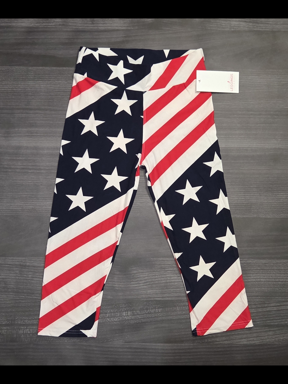 Leggings Park Stars & Stripes USA  Women's Butterfly Soft Leggings Capri Plus